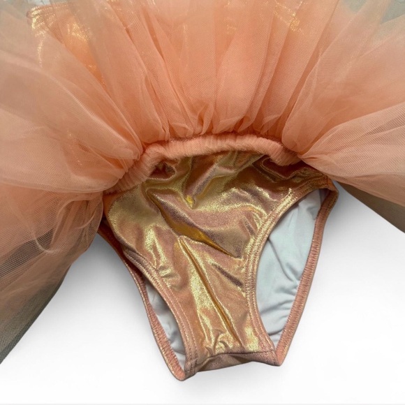 Girls Multicolor Tutu leotard Dress M Sleeveless Ballet Dance Party - Picture 4 of 6